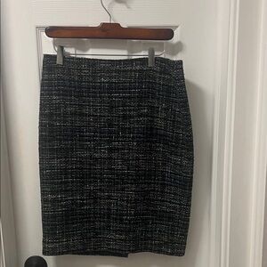 Ann Taylor Black and White Tweed Pencil Skirt
